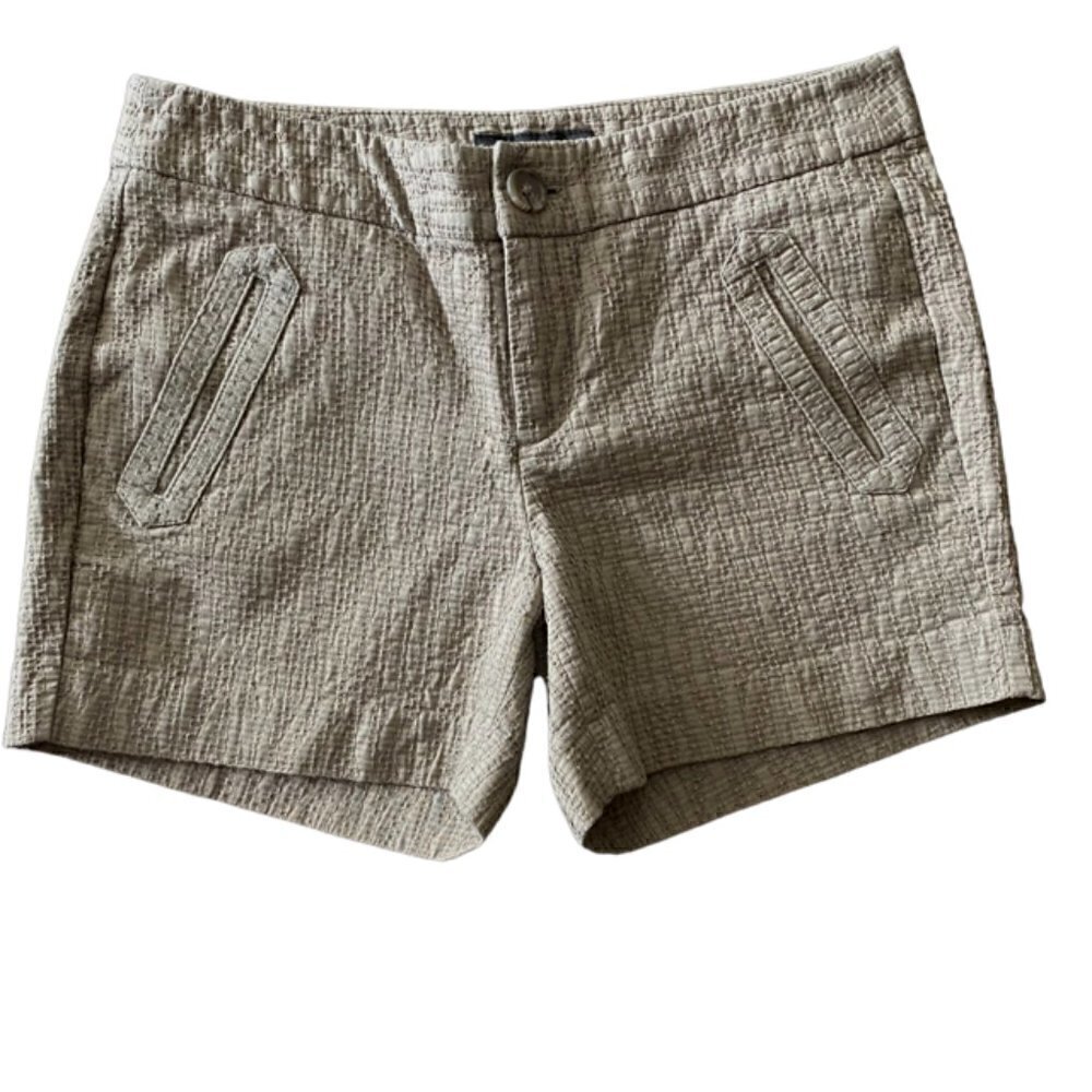 Banana Republic Beige Textured Cotton Blend Women's Shorts